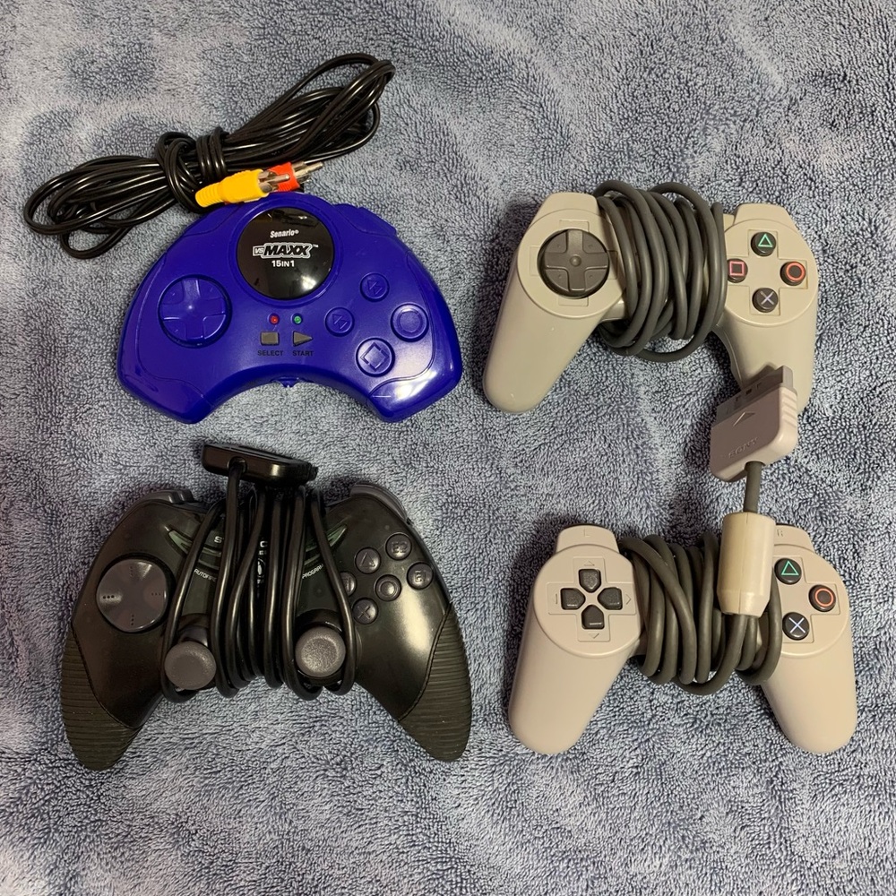 Vintage Sony PlayStation controllers remote control